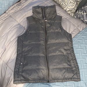 Old Navy fleece lined puffer vest merle grey ladies size xtra small